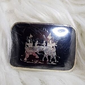 Vintage Siam‎ Niello sterling belt Buckle